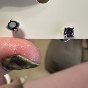 Elegant Silver Stud moissanite blue/purple Earrings